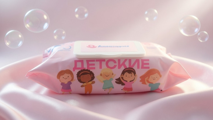 Детские влажные салфетки, 100 штук